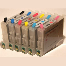 Kartridże zamienne napełnialne wieczne chipy T0481-6 Epson R200/220/300/